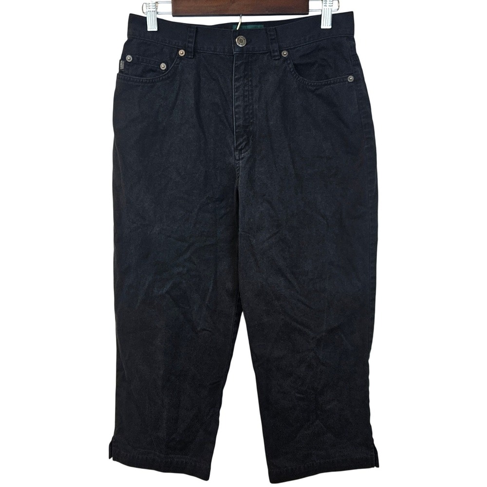 Lauren Ralph Lauren Cropped Jeans‎ Womens 8 Black High Rise Capris Minimalist